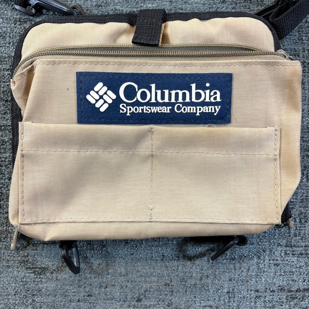 Columbia Crossbody Bag Unisex Tan Nylon Utility Outdoor Travel Pouch FU9000